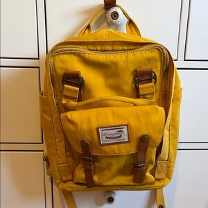 Doughnut Mustard Yellow Canvas Backpack
